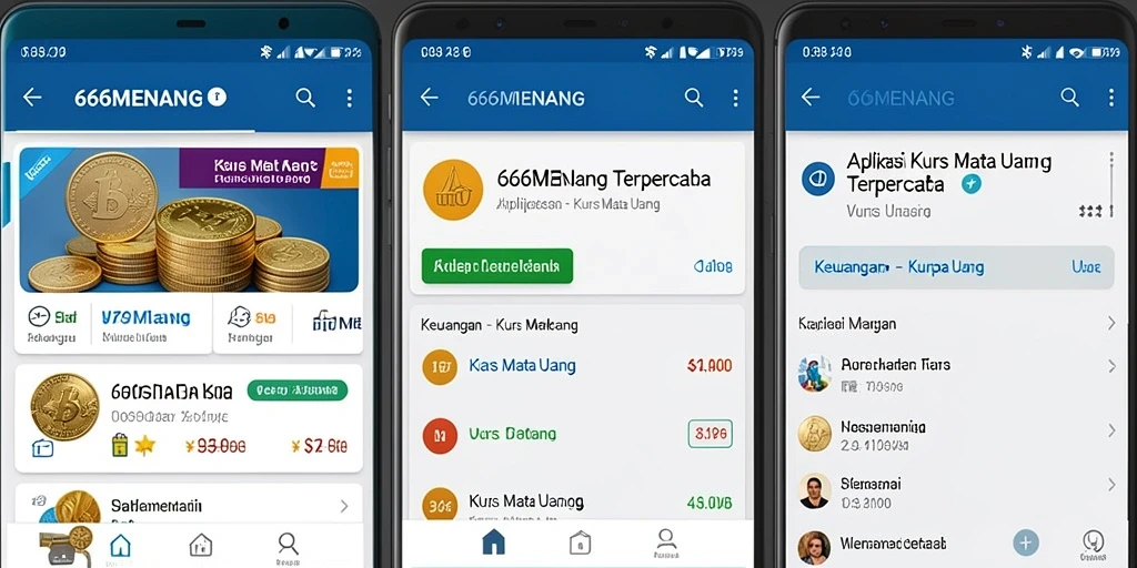 Antarmuka sederhana dan informatif dari 666MENANG untuk Kurs Mata Uang.