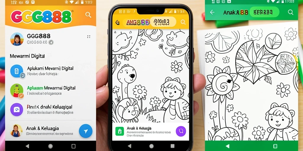 Antarmuka colorful GGG888 untuk mewarnai gambar digital.