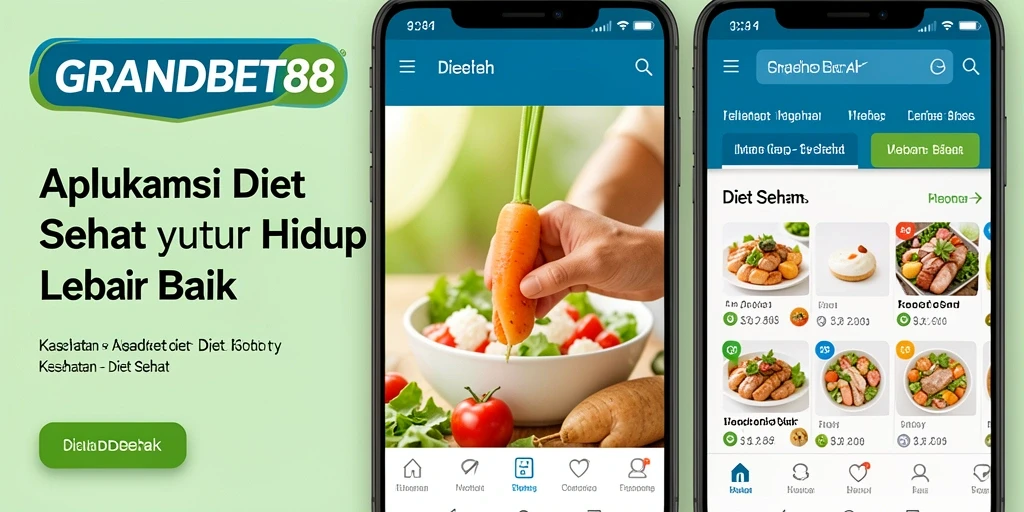 Antarmuka aplikasi GRANDBET88 untuk diet sehat yang informatif.