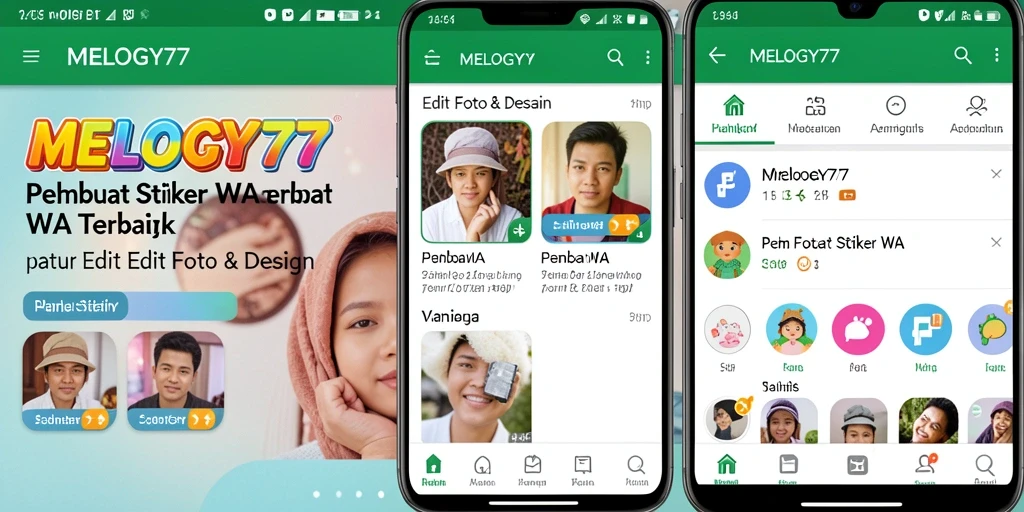 Tampilan antarmuka MELODY77 saat membuat stiker WA.