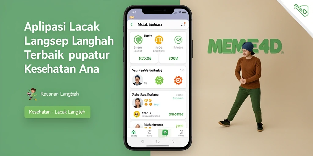 Tampilan antarmuka aplikasi Lacak Langkah MEME4D yang menarik.