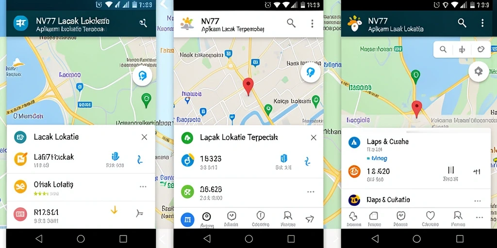 Antarmuka NV77 menampilkan peta dan lokasi akurat dengan jelas.