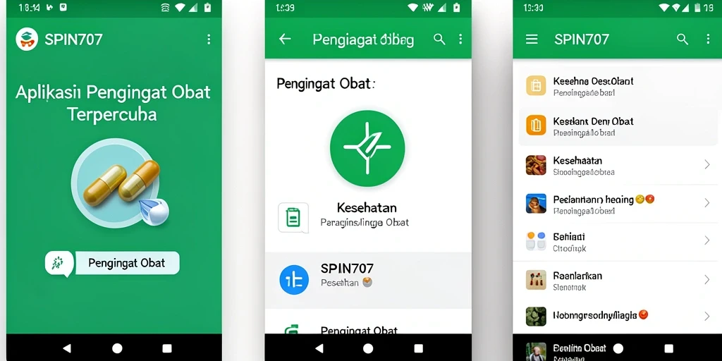 Antarmuka SPIN707 yang menampilkan pengingat obat dengan jelas.
