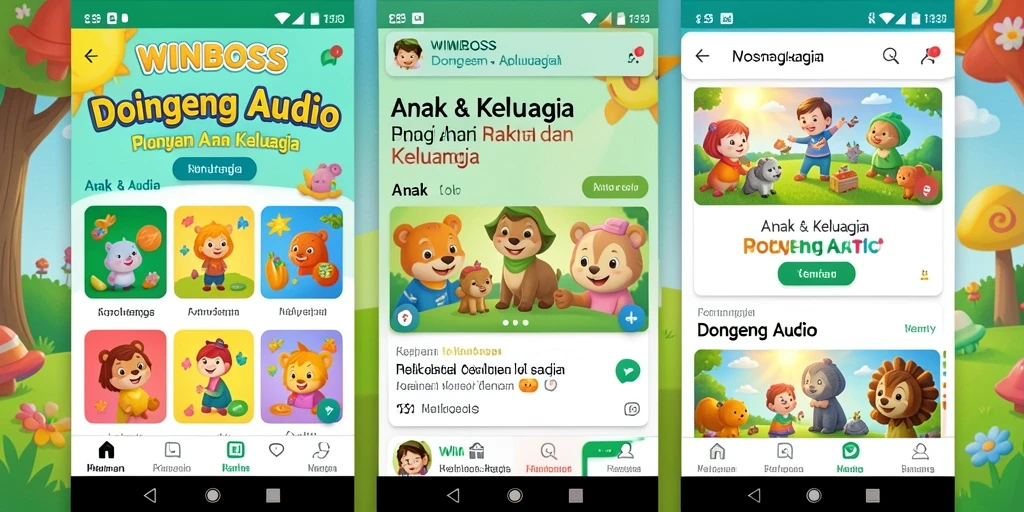 Antarmuka aplikasi WINBOSS yang menawan dan ramah anak.