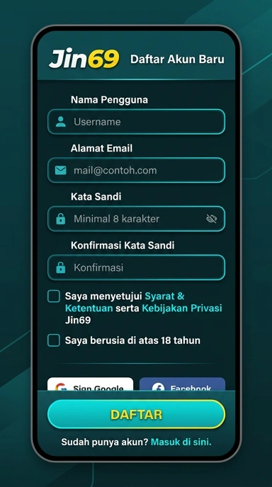 Cara Mudah Daftar Akun Baru jin69